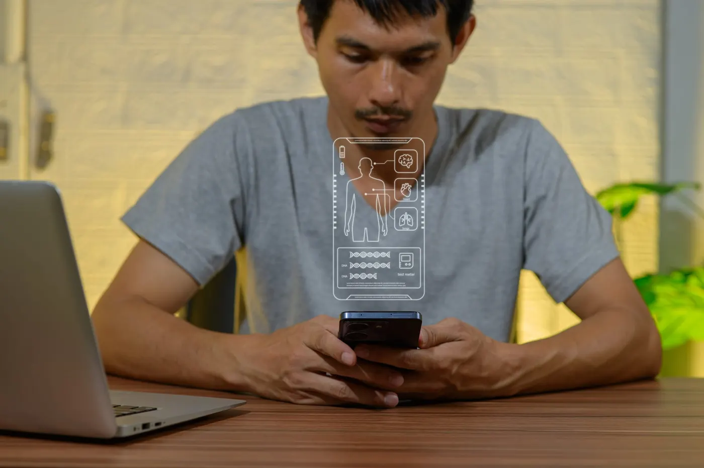 Artisan français construisant un objet avec des modules holographiques.