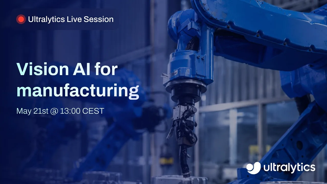 Vignette de la session Ultralytics sur la vision par ordinateur en industrie manufacturière