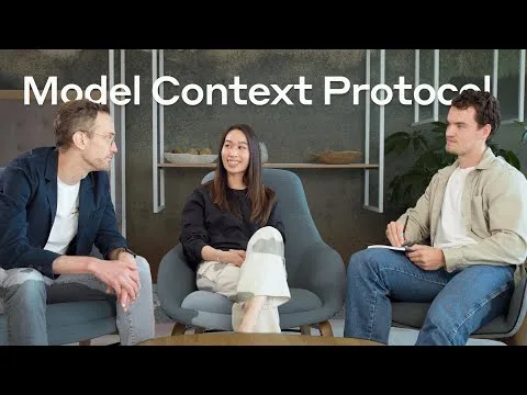 Vignette de la vidéo Anthropic sur le Model Context Protocol avec trois membres de l'équipe MCP